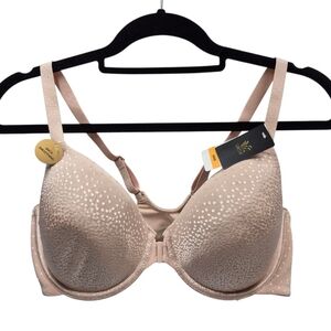 New Wacoal Back Appeal Front Close T-Shirt Bra Women's 36DD Nude Beige Smoothing